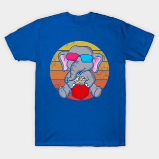 Retro Elephant Movies Cute Funny T-Shirt